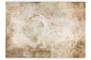 murando - Carta da Parati Adesiva Fiori 392x280 cm Fotomurali Adesivi Murali Rivestimento Parete Moderna per Pareti Adesiva Muro Decorativo Fotomurale Natura Botanico Impianti Rose beige