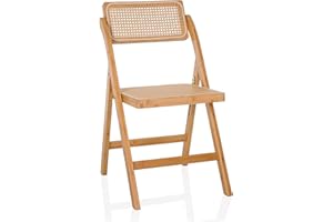 ‎HJH LIVING hjh LIVING Klappstuhl aus Bambus mit Wiener Geflecht TUDELA Bamboo Holzklappstuhl, Klappbarer Stuhl, 130kg belastbar, 360° drehbarer Rückenlehne