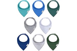 Yafane 8 x Baberos Bebé Bandana Algodón Orgánico Absorbent para Niños Niñas de 3 Meses a 36 Meses