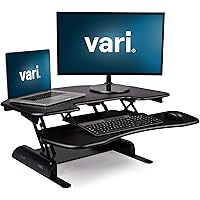 Vari Cube Corner 36 Höhenverstellbarer Stehpult für Kabinen - Stehpultkonverter für Zwei Monitore - (Schwarz)