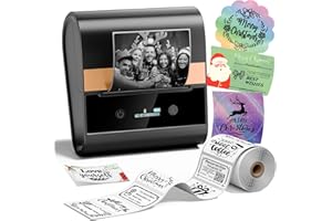 Phomemo Etikettendrucker, M260 Bluetooth Etikettendrucker Selbstklebend Tragbarer Etikettiergerät, 80mm Thermo Label Printer für Barcode, Einzelhandel, Büro, Handys- und PC-Kompatibel