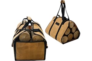 RABATINI Kaminholztasche die Outdoor-Brennholztasche für alle Jahreszeiten: Ideal für Camping, Garten & mehr – Robust & Stilvoll, perfekt für Lagerfeuer, Grillen und als vielseitiger Holzträger