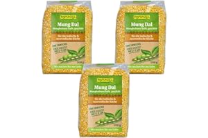 Rapunzel Mung Dal, Mungbohnen halb, geschält, 3er Pack (3 x 500 g)