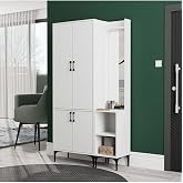 Mezza Set 5030-5040 Royal Sağ Aynali 4 Kapakli 5 Askili 2 Rafli Portmanto Beyaz