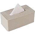HOKIPO® Plastic Tissue Paper Napkin Dispenser Box Holder for Car, Home, Office (Cream)