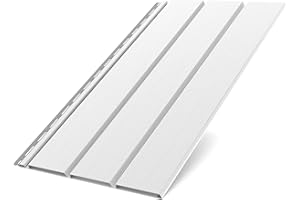 Bryza Kunststoffpaneele Weiß RAL9010 1,50m Wandpaneele Deckenpaneele Innen und Außen Unterdachpaneele Dachkasten Wandverkleidung Holzoptik (Standartpaneele 1,50x0,305m)