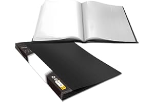 VANTASII Teczka na dokumenty, 40 przezroczystych kieszeni, 80 stron, przezroczysta teczka do prezentacji dzieł sztuki, listów, arkuszy raportów, dokumentów (nadaje się na 28 cm x 43,2 cm)