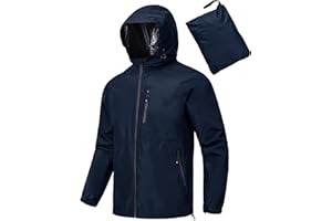 MoFiz Homme Vestes Imperméables Veste de pluie Pliable Légère Vêtements Imperméable Coupe-vent for Cyclisme Plein air Voyage Course à pied Randonnée