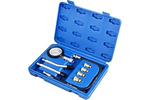 LXNEER Petrol Engine Compression Tester Kit Cylinder Pressure Gauge Tool Set for Car Motorcycle 300PSI