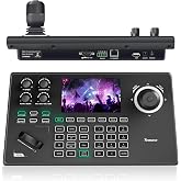 Tenveo PTZ Camera Joystick Controller, 5' Real Time LCD Display, 4D Joystick Control Keyboard Support PoE VISCA Pelco-D/P for