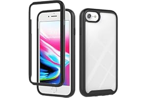 EuCase 3 en 1 Funda para iPhone SE 2020/7 / 8 Antigolpes, Transparente Carcasa de Silicona TPU + PC para iPhone SE 2020/7 / 8 Anti-Rasguño 360° Protección Caso