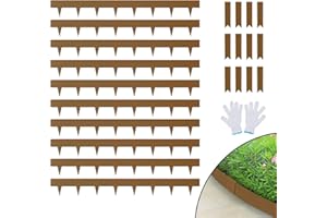 VEVOR Steel Landscape Edging, 10PCS Corten Steel Garden Edging Borders, 39.6"L x 2"H Strips, Hammer-in Edging Border, Bendable Metal Landscape Edging for Yard, Garden, 2.5" Spike Height, Rust Patina