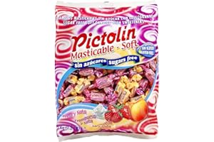 Pictolin Masticable Soft - Caramelos Masticables, Fresa, Frambuesa, Melocotón y Nata, 1 kg