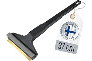 L & P CAR DESIGN Skrobaczka do Szyb Samochodowych - Murska - szybko & prosto - 37cm - dluga Skrobaczka mosiężna do lodu - Premium HIPS - Ostrze z mosiądzu - Gumowa uszczelka - Skrobak z Finlandii (Czarny Szary)