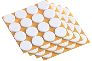 Metafranc Filtglidare Ø 22 mm – självhäftande – vit – 80 stycken – effektivt skydd av dina möbler och stolar, set med glidfötter för känsliga golv/stolsglidare/golvglidare/645076
