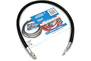 eXODA Câble de batterie 50cm câble d'alimentation en cuivre 25 mm² avec cosses à œillets M6