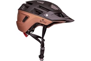 Urban Prime PRO Helmet, Casco Protettivo con Luci e Visiera, Bici, e-Bike e Monopattino Elettrico Unisex Adulto, Nero, Bronzo, M