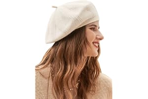 Wantonfy Gorro de Boina para Mujer, Estilo francés, Gorro de Invierno con Forro de Lana cálida