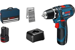 Professional 12 V System sladdlös skruvdragare GSR 12V-15 (inkl. 2 x 2,0 Ah batteri, laddare GAL 12 V-20, 25-delad bitssats, i ficka)