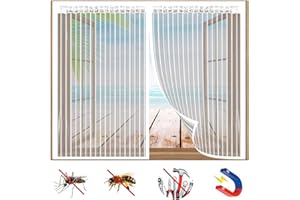 BAJIAN-LI Moustiquaire Fenêtre Magnétique, Rideau de Fenêtre pour Prévenir Moustiques et Insectes, Fermeture Automatique Adsorption Magnétique, pour FenêTres ou Porte-White-b|| 45x45inch(115x115cm)