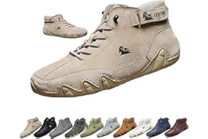 OVERHIL1S Uomo Stivali alti in pelle scamosciata fatti a mano, beck scarpe uomo impermeabili antiscivolo leggere traspiranti stivali uomo for l'escursionismo e la guida