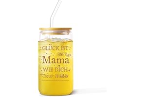 Niyewsor Geschenke für Mama, Mama Geschenk, Trinkglas Geburtstagsgeschenk für Mama, Gläser/Trinkbecher mit Deckel und Strohhalm für Koffee, Muttertagsgeschenk, 500 ML