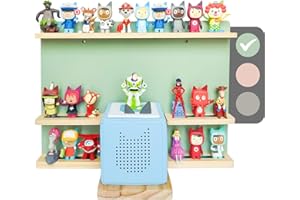 heqxwl Regal für mehrere Puppen, magnetisches Wandregal für Kinder zum Spielen und Sammeln, kompatibel mit Player Audio Wackelkopfpuppen (Grün, Klein)