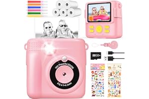 YIKANWEN Aparat cyfrowy dla dzieci, 1080p, czarno-biały, kolor różowy