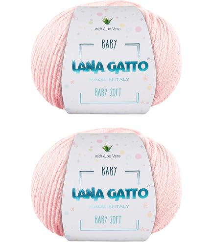 Laine Mérinos Extra-Fine Lana Gatto Super Soft - 100% Laine Vierge Made In Italy, 2 Pelotes 50g
