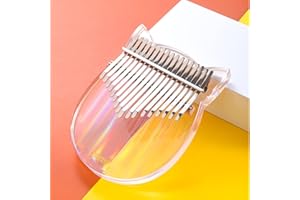 TREELF Kalimba Daumenklavier TF-17CR 17 Tasten Niedliche Katze Acryl Regenbogen Klar Transparente Tastatur Finger Klavier Musikinstrumente,Geschenke für Kinder und Erwachsene Anfänger