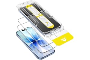 JETech Ochraniacz Ekranu dla iPhone 17 6,3 Cala, 10 Sekund Zestaw do Super Łatwej Instalacyjne Tacką Wyrównującą Jednym Kroku, Anty Odcisk Palca Szkło Hartowane Film, 2 Sztuki