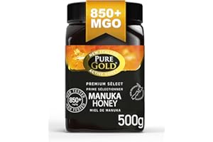 Pure Gold Miele di Manuka Selezionato Premium 850+ MGO 500G, miele dalla Nuova Zelanda, certificato MBO e secondo gli standard MPI