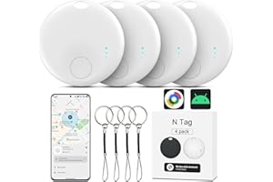 FUYAOSC Air Tracker Tag Android, 4 PCS Smart Tracker Tag GPS Localizzatore Chiavi Compatibile con Trova Dispositivo(Solo Android), Bluetooth Tracker Compatibile per Portafogli,Chiavi,Zaini, Animale (Bianco)