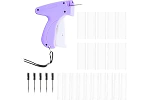 MARJORAMY Pistola de Etiquetas para Ropa – Máquina de Etiquetar con 5 Agujas de Repuesto + 1100 Hilos– para Etiquetas de Precio, Tallas y Marcas – Fijación Rápida en Textiles, Jeans, Sombreros (Morado)