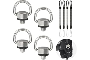 ZTVOWTO 4 PCS Camera Mounting Screw, 1/4" Screw for Camera Strap D-Ring, 11/4" Eyelet, Tripod, Qr Plate And Tripod Accessories(D-ring)