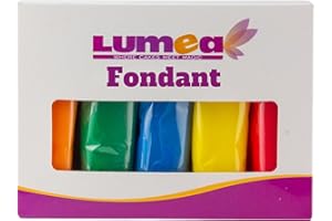 Dekozauber24 Fondant Icing Multipack, 5 Colours, 100g (3.5oz) rolling fondant per colour, for decorating cakes and cupcakes in Orange, Dark Green, Dark Blue, Yellow and Red (Essentials)