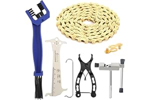 CUINIUNAID Chaîne de vélo 6/7/8 vitesses 1/2 x 3/32"" 116 maillons Dérive-chaîne vélo avec pince antivol + testeur de chaîne + brise-chaîne, chaîne de vélo Kit d'outils de chaîne BMX VTT