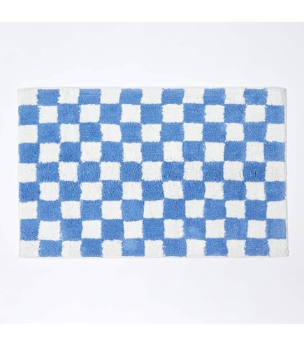 Homescapes Tappetino Bagno In Cotone Rosa Con Bordo A Quadri - 45x75 Cm - Morbido E Antiscivolo - 1200 G/m²