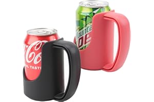 Handles For Beverages Can, LUVCOSY 2 PCS Can Holder with Handle, Reusable Hand Grip for 12oz Standard Can, Like Soda, Beer, Pop, keep Hand Warm And Dry, Novelty & Funny Gift For Party