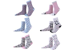 Leo & Emma Lot de 6 paires de chaussettes pour enfants de tailles et de modèles différents