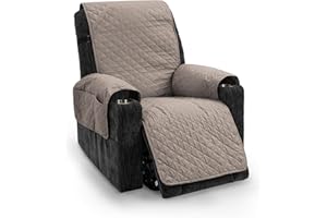 TIANSHU Funda Sillón Impermeable Funda Sillon Relax Reclinable Acolchado Reversible Fundas Sillon Relax Ajustables Antideslizante Lavable Mascotas Amigables (Arena)