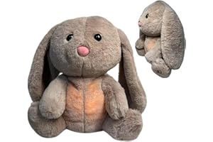 MONOZOZ The Relief Bunny, Breathing Stuffed Animals,Calming Relief Plush Toys,Anxi etys Relief Bunny Breathing,Breathing Otters Sleep Buddy,Bunny Stuffed Animal With Rhythmic Breathing Motion And Music