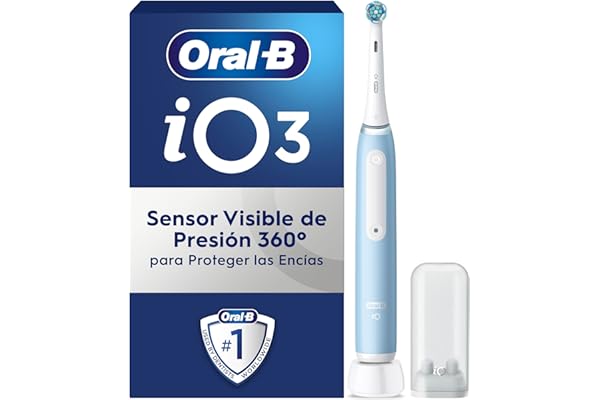 Oral-B iO 3N Cepillo de Dientes Eléctrico Azul con Mango Recargable, 1 Cabezal, 3 Modos De Cepillado Con Modo Blaqueante, Diseñado por Braun, Regalos Originales para Mujer y Hombre