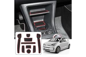 Ruiya Compatible avec 2013-2022 VW Up Seat MII Skoda CitigoTapis de Console Centrale en Caoutchouc,Tapis pour Porte-gobelet Accoudoir Couture de Porte Antidérapant Tapis Intérieure Up Accessoire