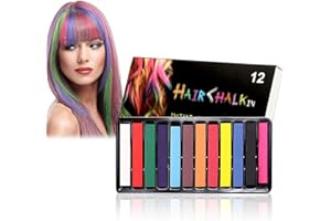 TRUUME 12 Couleurs Peignes Craie Cheveux, Temporaires Craies de Cheveux, Craie Cheveux, Coloration Cheveux Temporaire, Peigne à Craie Cheveux, Pour Anniversaire, Halloween ou Cadeaux pour Filles