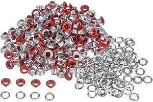 QUARKZMAN Kit de 300 Ojales Metálicos de 4.5mm 3/16" con Arandelas para Zapatos Ropa Cinturones Etiquetas Bolsas Tela Cuero Y Proyectos de Bricolaje Color Rojo