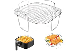 ANYUANKW Griglia per Friggitrice ad Aria Friggitrice ad Aria Rack a Doppio Strato Accessori Cremagliera Ad Aria Friggitrice Accessori per Alimenti Cucina