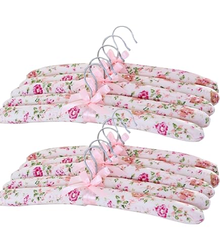 Lot De 5 Cintres Rembourrés Satin - Antidérapants Pour Robes Et Pulls - Cintres De Mariée