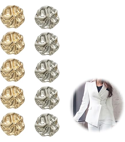JEXOWIQ 30 Eleganti Bottoni in Metallo Oro Dorati per Giacca e Cappotto - Decorativi Vintage per Camicia Stringi Pantaloni (15/18/20mm