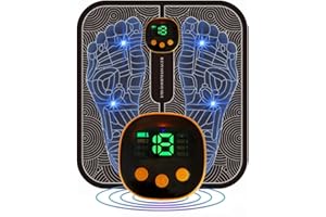 HONGXIAN Massaggiatore Piedi, EMS Massaggiatore per Piedi, Massaggiatore Piedi Elettrico, 8 Modalità e 19 Intensità, per la Circolazione Sanguigna e il Sollievo dal Dolore Muscolare